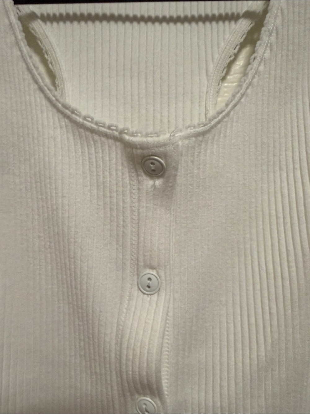 Free People White Ribbed Button Tank - Picture 3 of 6